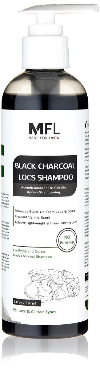 Made For Locs Black Charcoal Shampoo – Removes Locs Build-Up, No Need to Dilute, 8 oz Avelisse