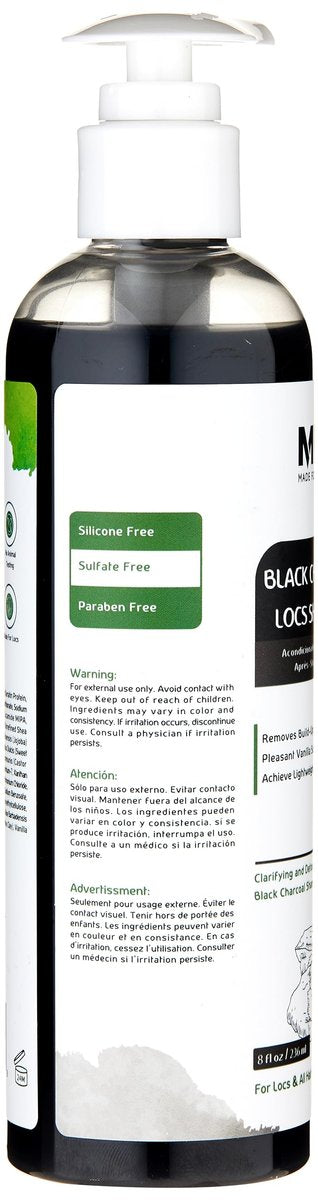 Made For Locs Black Charcoal Shampoo – Removes Locs Build-Up, No Need to Dilute, 8 oz Avelisse