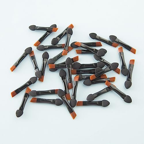 20-Pack Double-Sided Mini Eyeshadow Applicators & Angled Eyebrow Brushes - Black Nylon Makeup Brushes - görsel 4