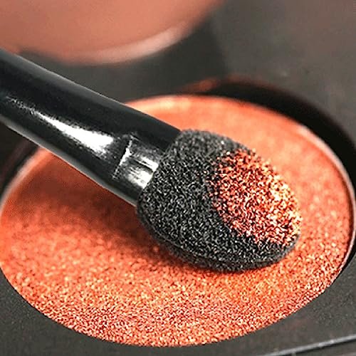 20-Pack Double-Sided Mini Eyeshadow Applicators & Angled Eyebrow Brushes - Black Nylon Makeup Brushes - görsel 12