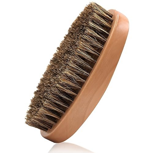 Kootinn Boar Bristle Hair & Beard Brush for Men – Small Soft Travel Beard Brush, Pocket Wooden Mustache Brush - görsel 1