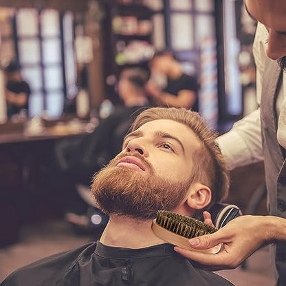 Kootinn Boar Bristle Hair & Beard Brush for Men – Small Soft Travel Beard Brush, Pocket Wooden Mustache Brush