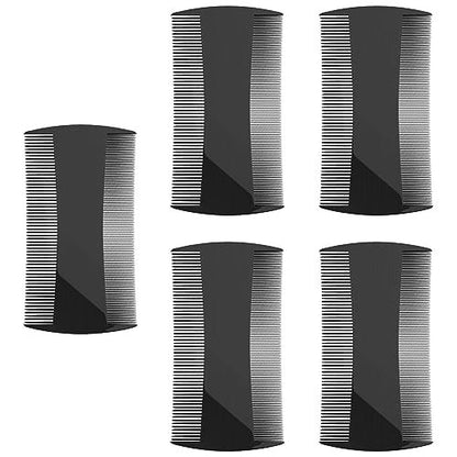Kootinn 5 Pack Double-Sided Pocket Comb for Hair, Beards & Mustaches | Fine & Coarse Teeth for Detangling and Grooming
