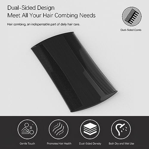 Kootinn 5 Pack Double-Sided Pocket Comb for Hair, Beards & Mustaches | Fine & Coarse Teeth for Detangling and Grooming - görsel 4