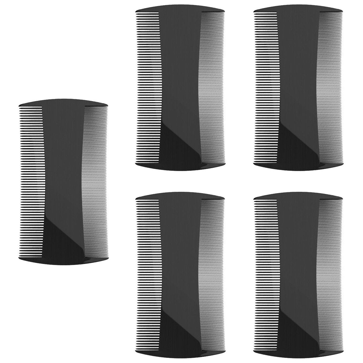 Kootinn 5 Pack Double-Sided Pocket Comb for Hair, Beards & Mustaches | Fine & Coarse Teeth for Detangling and Grooming - görsel 1