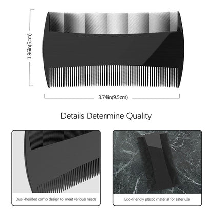 Kootinn 5 Pack Double-Sided Pocket Comb for Hair, Beards & Mustaches | Fine & Coarse Teeth for Detangling and Grooming