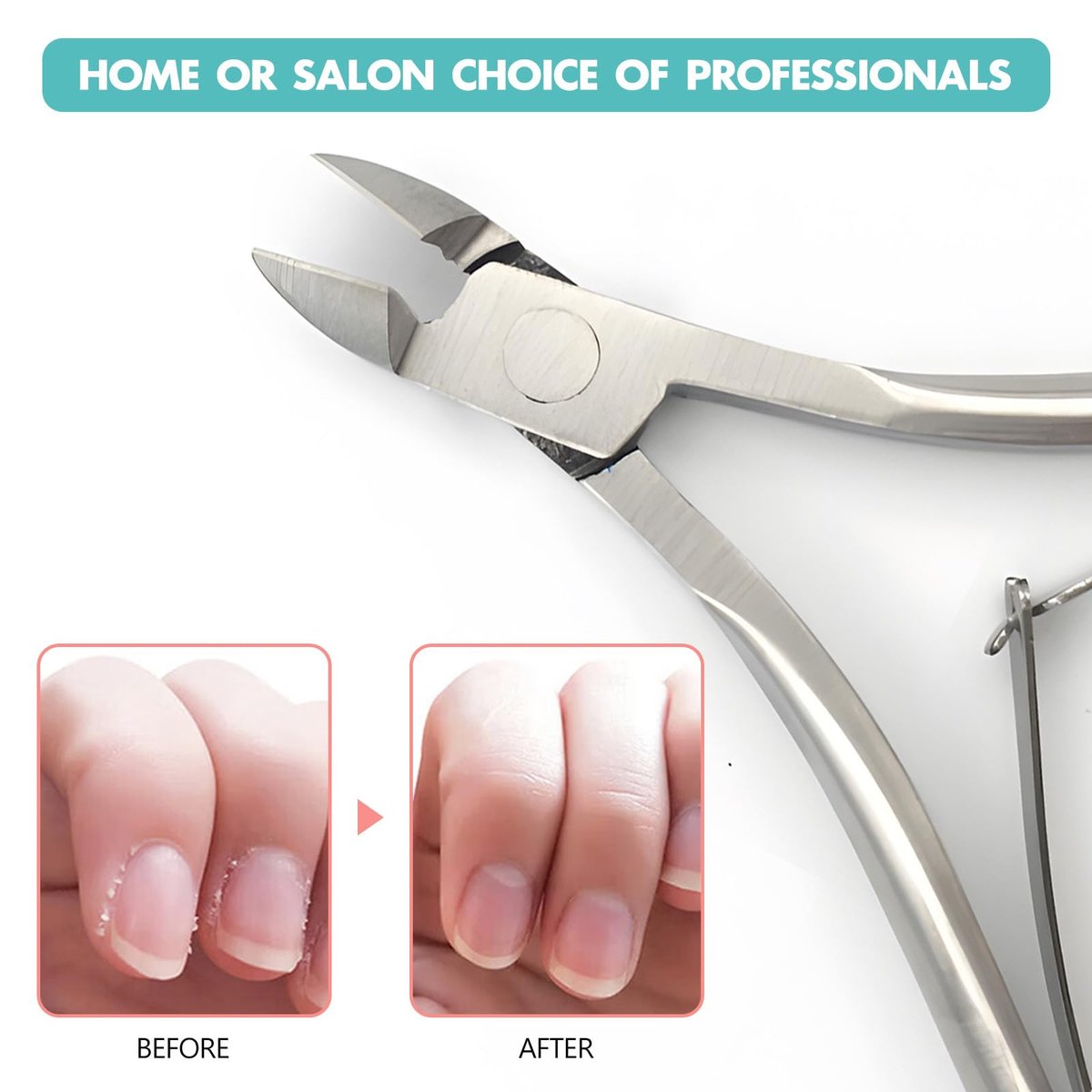 Kootinn 2 Packs Professional Cuticle Trimmer - Stainless Steel Cuticle Nippers with Double Spring for Fingernails and Toenails - görsel 8