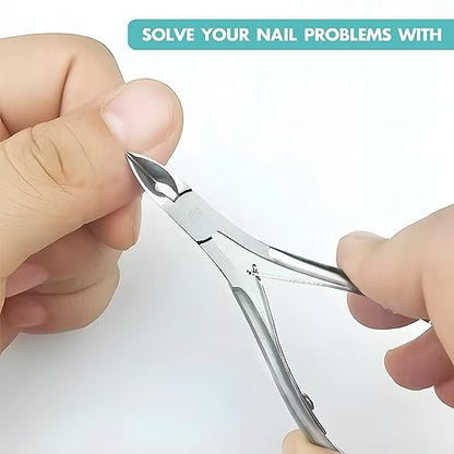 Kootinn 2 Packs Professional Cuticle Trimmer - Stainless Steel Cuticle Nippers with Double Spring for Fingernails and Toenails