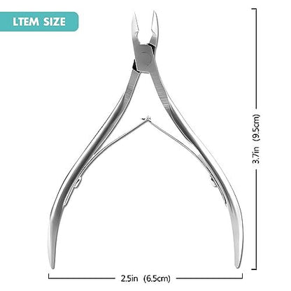 Kootinn 2 Packs Professional Cuticle Trimmer - Stainless Steel Cuticle Nippers with Double Spring for Fingernails and Toenails