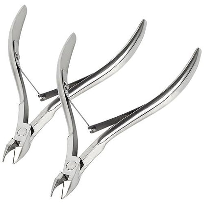 Kootinn 2 Packs Professional Cuticle Trimmer - Stainless Steel Cuticle Nippers with Double Spring for Fingernails and Toenails