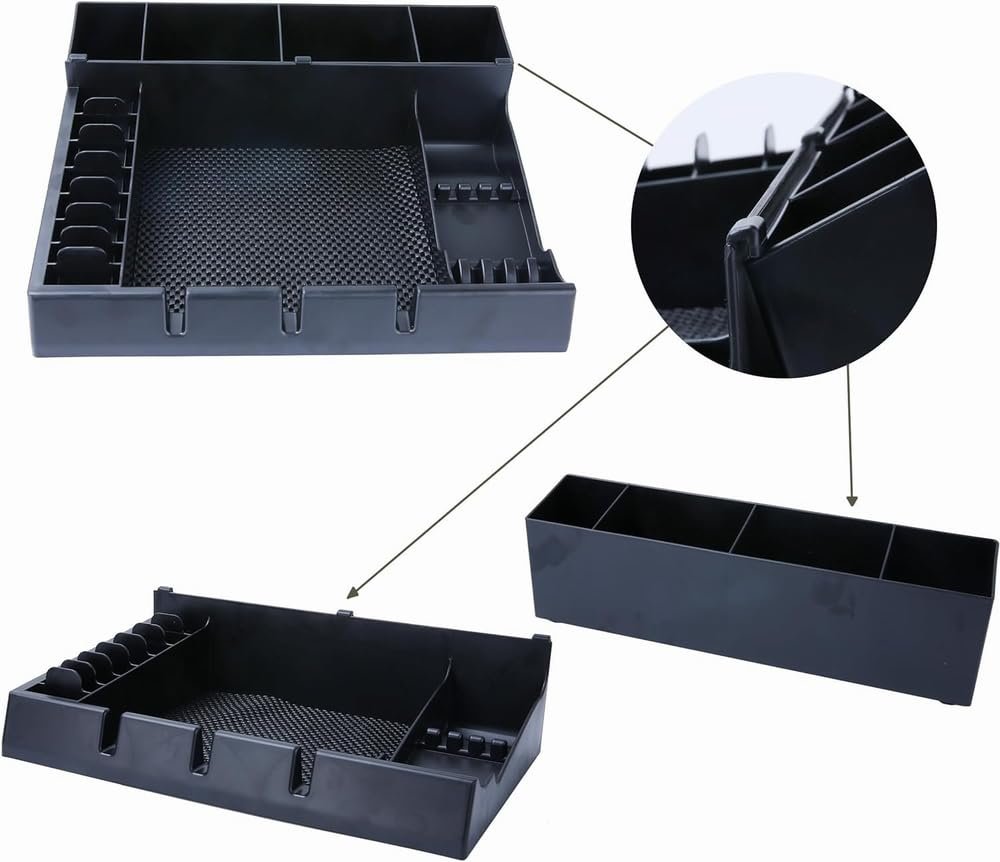 Multifunctional Detachable Hairdressing Tool Holder - Large Salon Barber Supplies Organizer for Scissors, Combs, Brushes - Black Plastic Storage Case - görsel 9