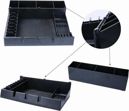 Multifunctional Detachable Hairdressing Tool Holder - Large Salon Barber Supplies Organizer for Scissors, Combs, Brushes - Black Plastic Storage Case