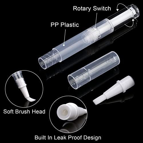 10 Pack 3ml Transparent Twist Pens Cuticle Oil Pen Empty Nail Oil Pen with Brush Tip Cosmetic Lip Gloss Container Applicators Eyelash Growth Liquid Tube with 1 Pack 3ml Transfer Pipettes - görsel 10