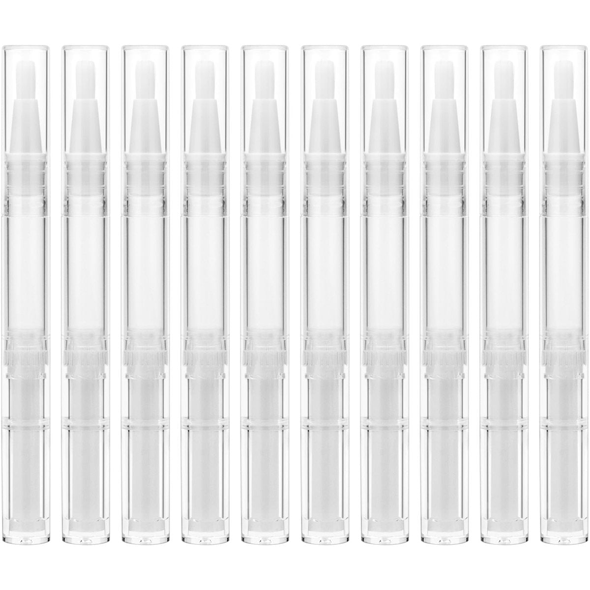 10 Pack 3ml Transparent Twist Pens Cuticle Oil Pen Empty Nail Oil Pen with Brush Tip Cosmetic Lip Gloss Container Applicators Eyelash Growth Liquid Tube with 1 Pack 3ml Transfer Pipettes - görsel 1