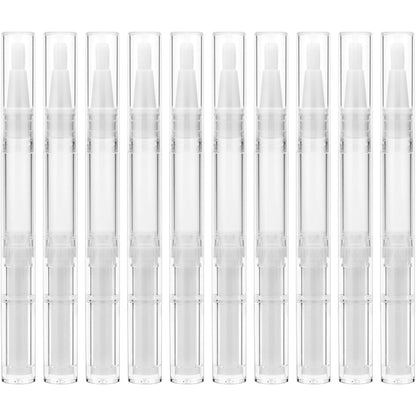 10 Pack 3ml Transparent Twist Pens Cuticle Oil Pen Empty Nail Oil Pen with Brush Tip Cosmetic Lip Gloss Container Applicators Eyelash Growth Liquid Tube with 1 Pack 3ml Transfer Pipettes