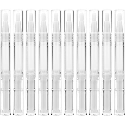 10 Pack 3ml Transparent Twist Pens Cuticle Oil Pen Empty Nail Oil Pen with Brush Tip Cosmetic Lip Gloss Container Applicators Eyelash Growth Liquid Tube with 1 Pack 3ml Transfer Pipettes - görsel 2