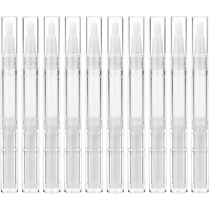 10 Pack 3ml Transparent Twist Pens Cuticle Oil Pen Empty Nail Oil Pen with Brush Tip Cosmetic Lip Gloss Container Applicators Eyelash Growth Liquid Tube with 1 Pack 3ml Transfer Pipettes