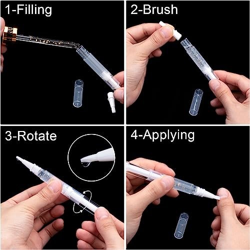 10 Pack 3ml Transparent Twist Pens Cuticle Oil Pen Empty Nail Oil Pen with Brush Tip Cosmetic Lip Gloss Container Applicators Eyelash Growth Liquid Tube with 1 Pack 3ml Transfer Pipettes - görsel 6