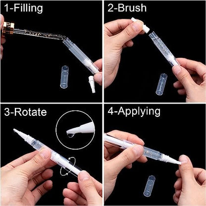 10 Pack 3ml Transparent Twist Pens Cuticle Oil Pen Empty Nail Oil Pen with Brush Tip Cosmetic Lip Gloss Container Applicators Eyelash Growth Liquid Tube with 1 Pack 3ml Transfer Pipettes