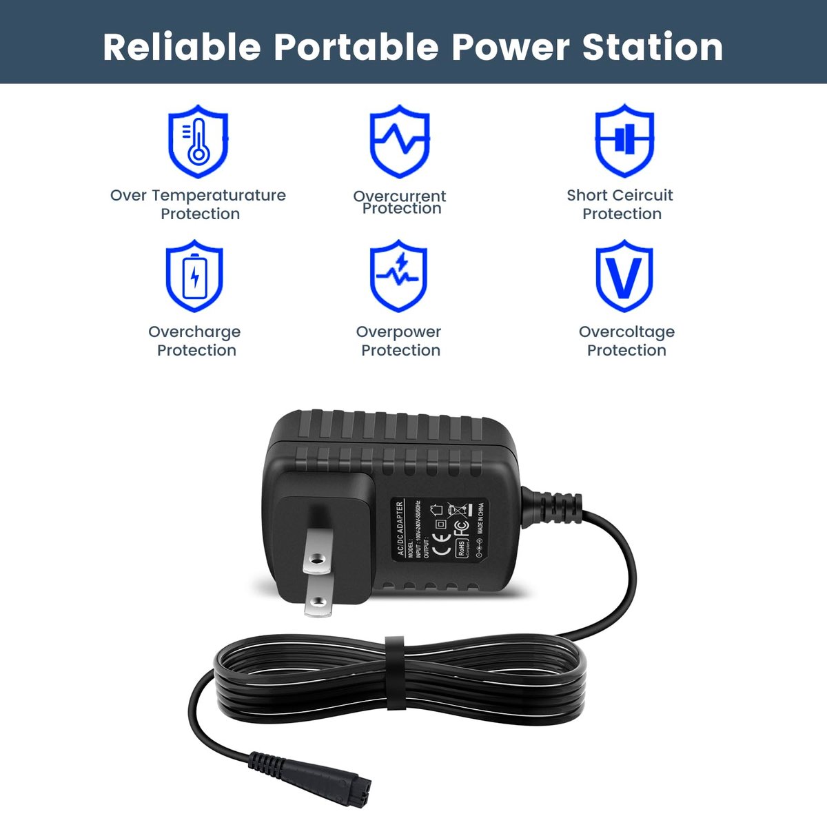 5.4V Charger for Panasonic Arc3 Arc4 Arc5 Shaver - Compatible with ES-RT31, ES-LT2A, ER-SB40, ES-ED70, ES-LL21, ES-WD22, ES-LA63, ES-LF30, ES-RF31, ES-WS10 - Replacement AC Adapter Power Cord - görsel 5