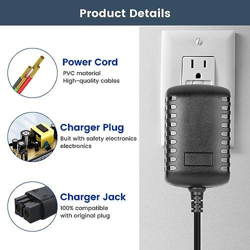 5.4V Charger for Panasonic Arc3 Arc4 Arc5 Shaver - Compatible with ES-RT31, ES-LT2A, ER-SB40, ES-ED70, ES-LL21, ES-WD22, ES-LA63, ES-LF30, ES-RF31, ES-WS10 - Replacement AC Adapter Power Cord - görsel 10