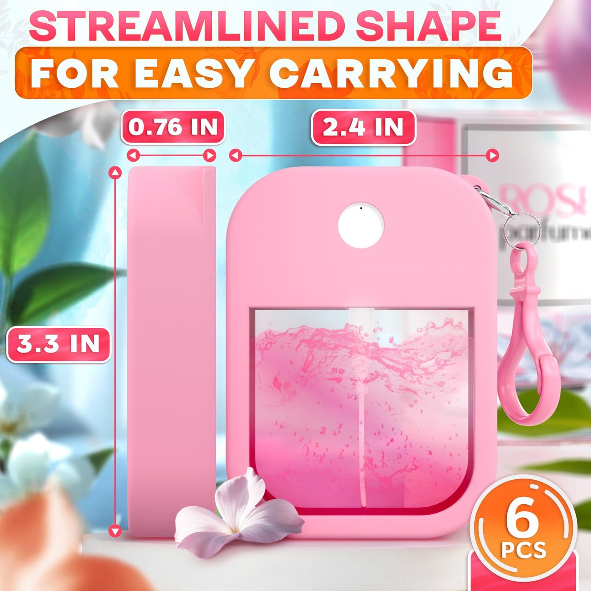 VIKROM 6-Pack Refillable Travel Size Perfume Bottles (1.28 oz Each) with Colorful Silicone Case & Keychain – TSA-Compliant Atomizer for Purse, Ideal Gift for Mom Avelisse