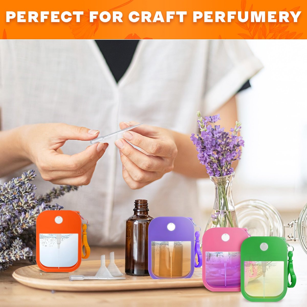 VIKROM 6-Pack Refillable Travel Size Perfume Bottles (1.28 oz Each) with Colorful Silicone Case & Keychain – TSA-Compliant Atomizer for Purse, Ideal Gift for Mom Avelisse