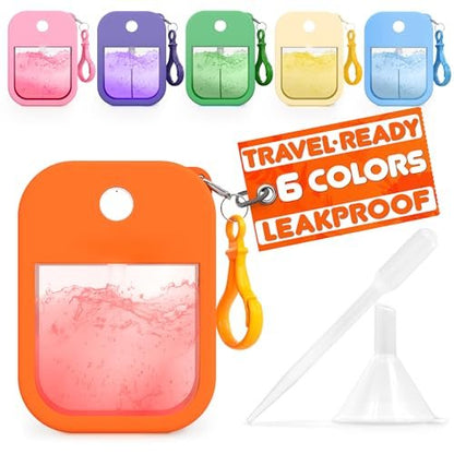 VIKROM 6-Pack Refillable Travel Size Perfume Bottles (1.28 oz Each) with Colorful Silicone Case & Keychain – TSA-Compliant Atomizer for Purse, Ideal Gift for Mom Avelisse