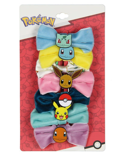Pokemon Velvet Hair Accessories Set - 7 Alligator Hair Clips for Women & Girls - Multicolor Avelisse