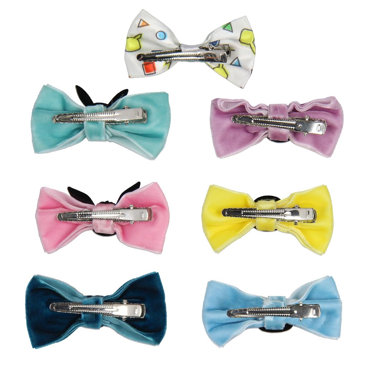 Pokemon Velvet Hair Accessories Set - 7 Alligator Hair Clips for Women & Girls - Multicolor Avelisse