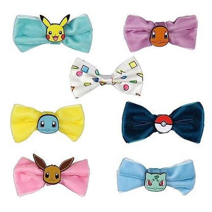 Pokemon Velvet Hair Accessories Set - 7 Alligator Hair Clips for Women & Girls - Multicolor Avelisse