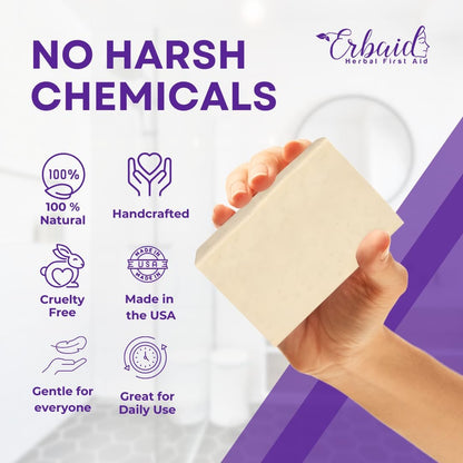 Natrulo Pyrithione Zinc Soap Bar for Face & Body, 4oz | 2% ZnP Bar Soap Skin Repair Cleanser for Acne, Rosacea, Eczema, Dermatitis, Psoriasis, Itching