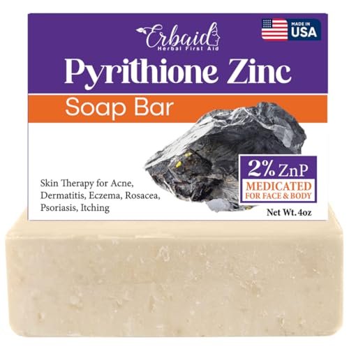 Natrulo Pyrithione Zinc Soap Bar for Face & Body, 4oz | 2% ZnP Bar Soap Skin Repair Cleanser for Acne, Rosacea, Eczema, Dermatitis, Psoriasis, Itching - görsel 2