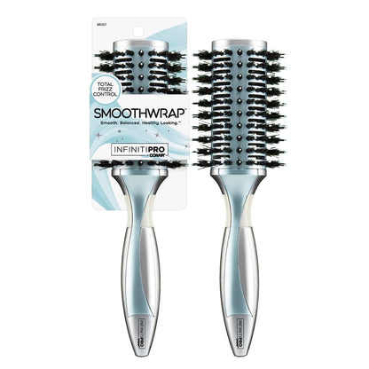 InfinitiPro by Conair Porcupine Round Brush - Smoothwrap Series, Icy Blue, Reduces Frizz & Adds Volume Avelisse