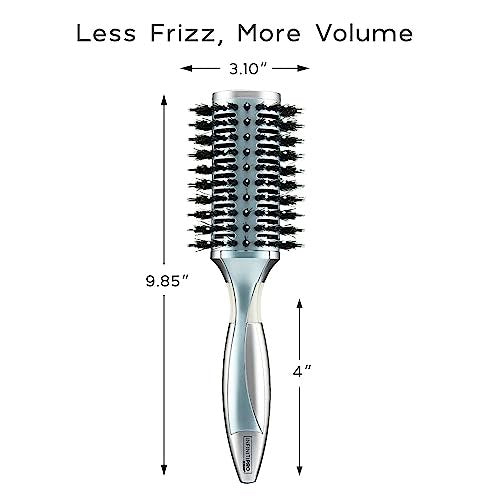 InfinitiPro by Conair Porcupine Round Brush - Smoothwrap Series, Icy Blue, Reduces Frizz & Adds Volume Avelisse