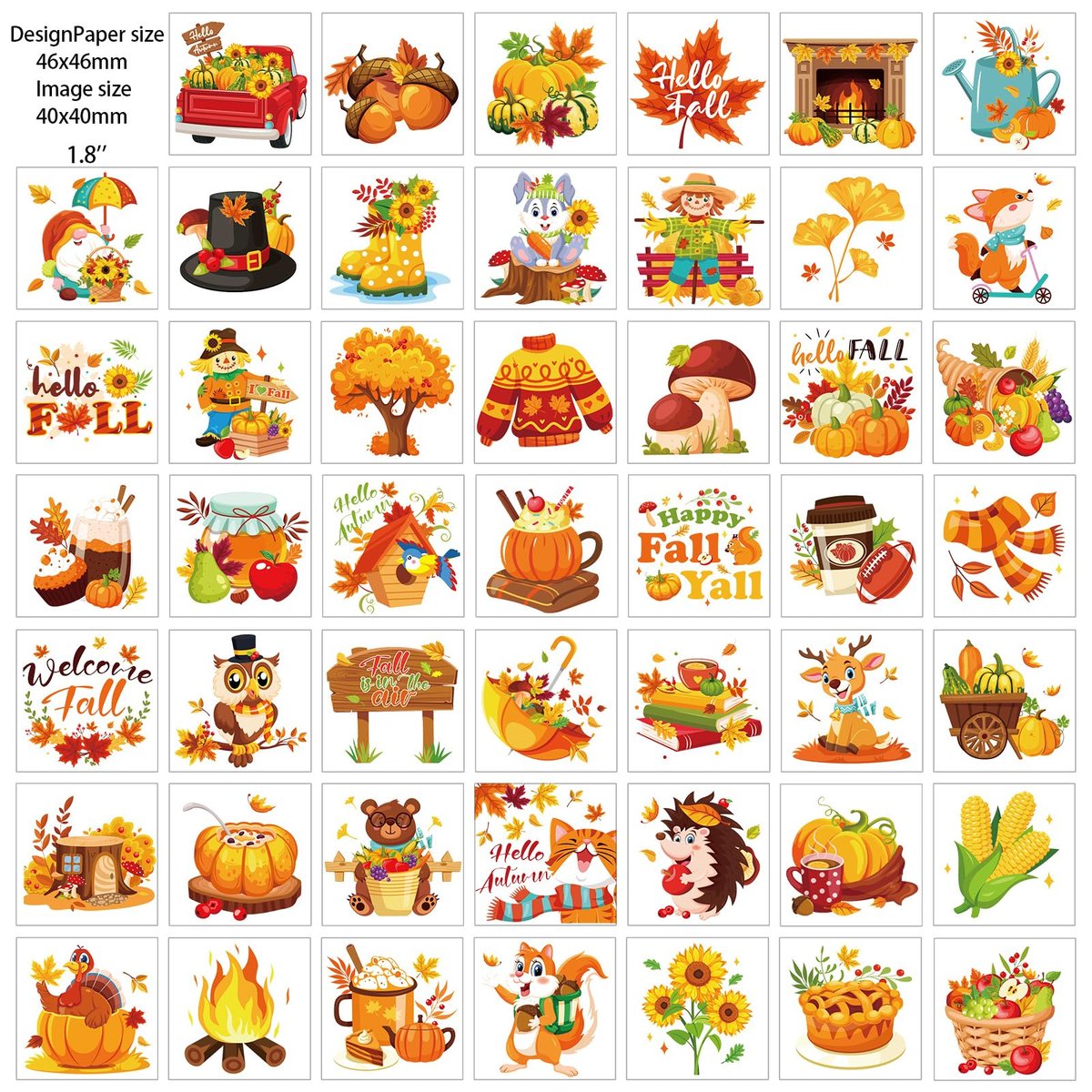 HOWAF 96-Piece Fall Temporary Tattoos for Kids – Autumn Harvest Face Tattoos with Pumpkin & Scarecrow Designs, Hello Autumn Party Decorations - görsel 7
