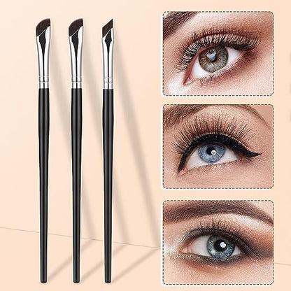 Etercycle 5-Piece Eyeliner Brush Set - Precision Fine Angled & Ultra Thin Slanted Flat Brushes for Professional Makeup Application