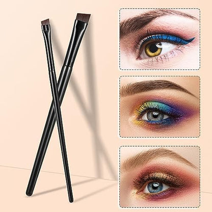 Etercycle 5-Piece Eyeliner Brush Set - Precision Fine Angled & Ultra Thin Slanted Flat Brushes for Professional Makeup Application