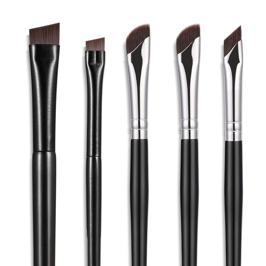 Etercycle 5-Piece Eyeliner Brush Set - Precision Fine Angled & Ultra Thin Slanted Flat Brushes for Professional Makeup Application