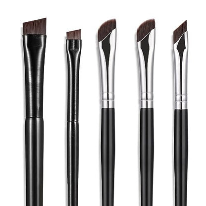 Etercycle 5-Piece Eyeliner Brush Set - Precision Fine Angled & Ultra Thin Slanted Flat Brushes for Professional Makeup Application