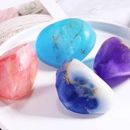Bff Beauty Gemstone Soap Bar Set - 6pcs Hand, Face & Body Bar Soaps - Moisturizing Gift Set for Women & Men - Birthday, Valentine, Christmas Present Avelisse