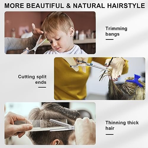 Professional Hair Cutting Scissors and Thinning Shears Set - 6.5in Stainless Steel Barber Scissors for Men, Women, Kids & Pets - görsel 12