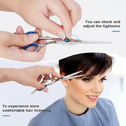 Professional Hair Cutting Scissors and Thinning Shears Set - 6.5in Stainless Steel Barber Scissors for Men, Women, Kids & Pets - görsel 8