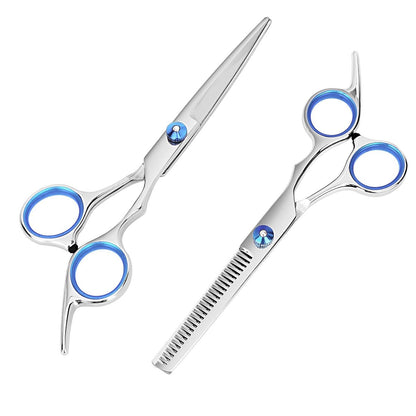 Professional Hair Cutting Scissors and Thinning Shears Set - 6.5in Stainless Steel Barber Scissors for Men, Women, Kids & Pets