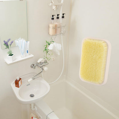 Tecbeauty Wall Mounted Back Scrubber for Shower - Hands-Free Exfoliating Bath Wash Pad for Men and Women, White Plastic Avelisse
