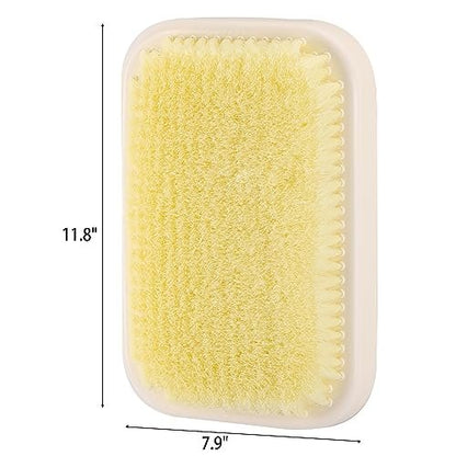 Tecbeauty Wall Mounted Back Scrubber for Shower - Hands-Free Exfoliating Bath Wash Pad for Men and Women, White Plastic Avelisse