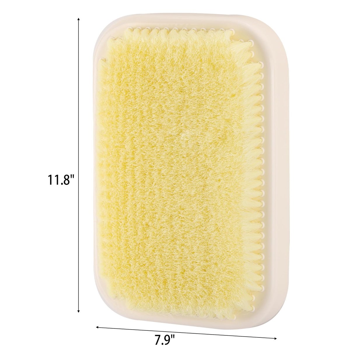 Tecbeauty Wall Mounted Back Scrubber for Shower - Hands-Free Exfoliating Bath Wash Pad for Men and Women, White Plastic Avelisse