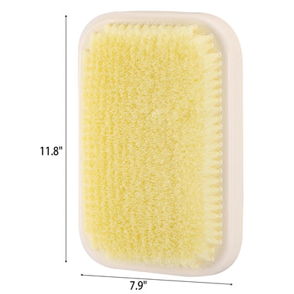 Tecbeauty Wall Mounted Back Scrubber for Shower - Hands-Free Exfoliating Bath Wash Pad for Men and Women, White Plastic Avelisse