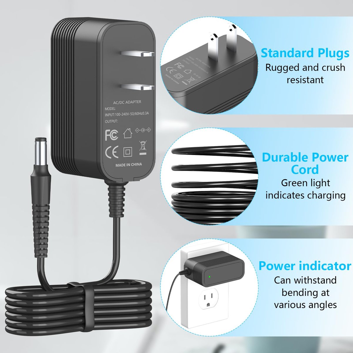 IOKOFJOA 4.9V Charger for Andis Slimline Pro Hair & Beard Trimmer – Compatible with Andis D-8 and Select Lithium-Ion Battery Clippers Avelisse