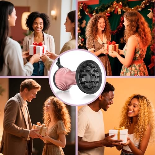 WUFAYHD Diffuser Hair Dryer for Curly Hair - Professional 2 in 1 Ionic & Ceramic Hair Dryer with Diffuser for Wavy Hair, Enhances Curls and Reduces Frizz, Gifts for Women (Deep Pink) Avelisse